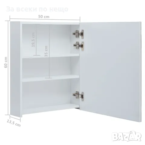 LED шкаф с огледало за баня, 50x14x60 см, снимка 7 - Шкафове - 48121684