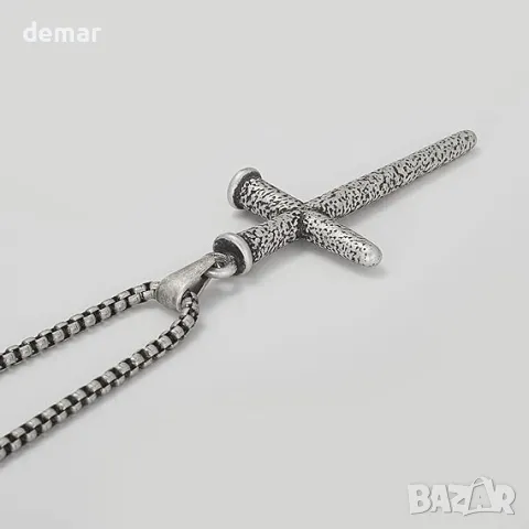 EnerMagiX Колие с кръст от чист титан и кръст с титаниева верига, религиозни подаръци, бижута (3473), снимка 3 - Колиета, медальони, синджири - 48717384