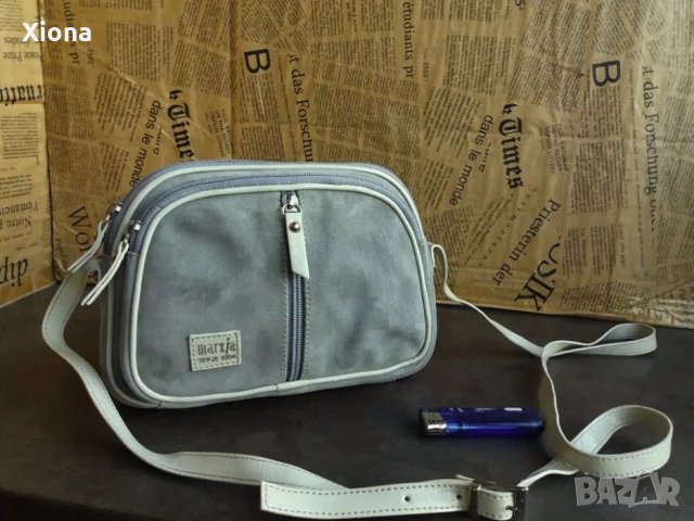 Marzia/малка велурена чанта-естествена кожа, снимка 2 - Чанти - 38789567