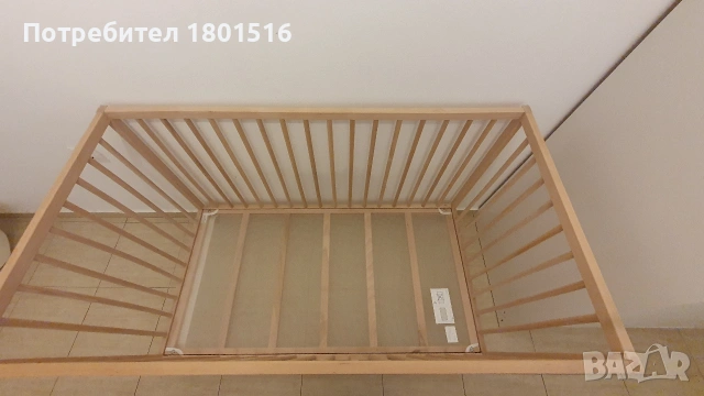 Детско дървено легло с матрак 60/120, снимка 4 - Бебешки легла и матраци - 53288861