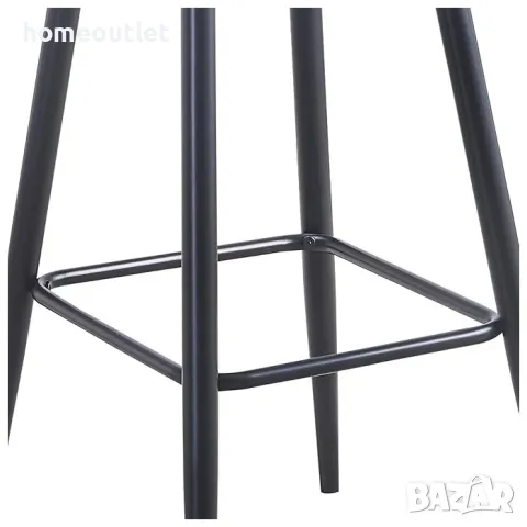 Бар стол с кадифена дамаска, к-т от 2бр - C-UDC051BL, снимка 3 - Столове - 49098754