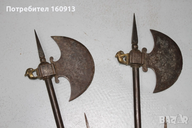 Ислямски Османски Индо-персийски Бойни Брадви с Шиш. Сет., снимка 6 - Антикварни и старинни предмети - 51443401