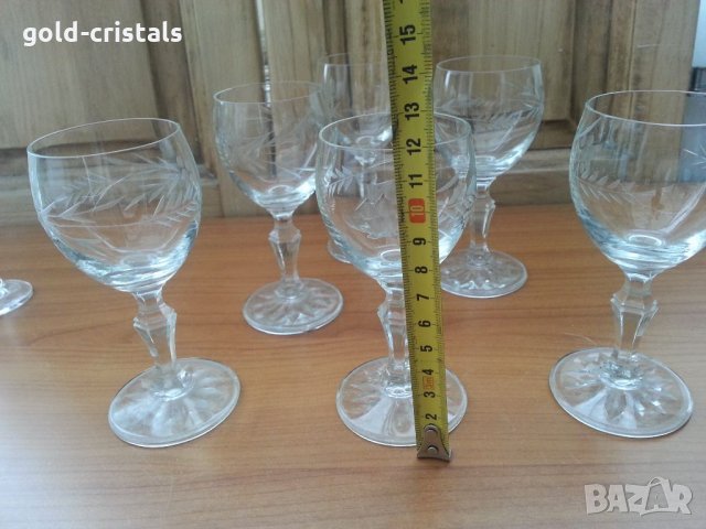 кристални чаши   гравирани, снимка 2 - Антикварни и старинни предмети - 33682468