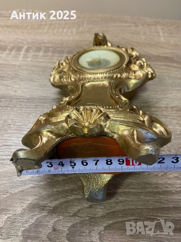 Винтидж часовник с фигура на путти (амур), механичен, работещ, бронз/месинг, снимка 5 - Антикварни и старинни предмети - 52854712