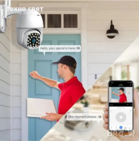 КАМЕРА БЕЗЖИЧНА ВЪРТЯЩА Wifi IP 66 камера за видеонаблюдение, снимка 4 - IP камери - 47695128