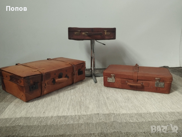 Колекция от стари кожени куфари, снимка 9 - Куфари - 44846772