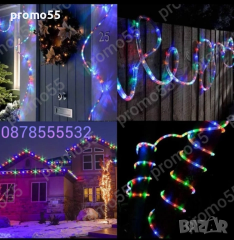 Коледен светещ Led маркуч RGB в магична многоцветна свелина, снимка 7 - Външни лампи - 52343805