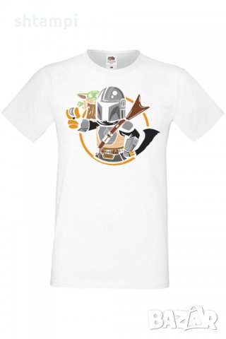 Мъжка тениска Star Wars mandalorian baby yoda 2,Междузвездни войни,Филм,Изненада,Подарък,Повод,