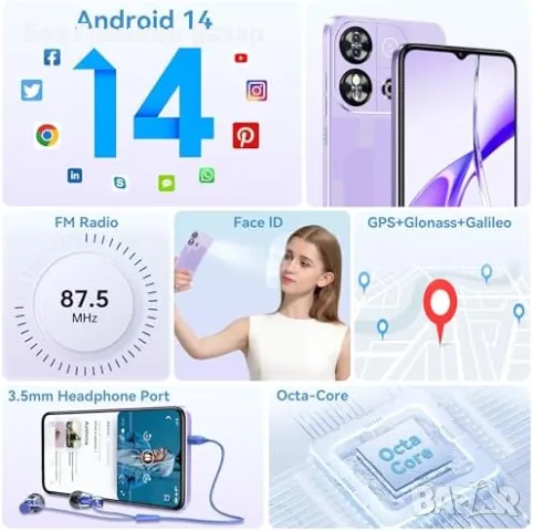 Нов Евтин отключен телефон с Android 14 - OUKITEL C57S, 8GB RAM, 4300mAh, снимка 7 - Други - 47838523