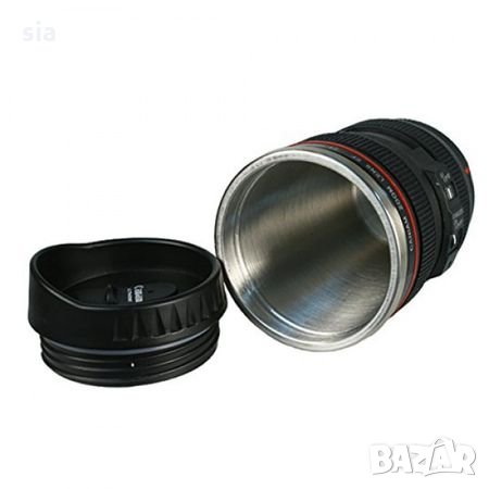 Чаша Обектив за фотографи , 350 мл, Черна, снимка 3 - Чаши - 28902587