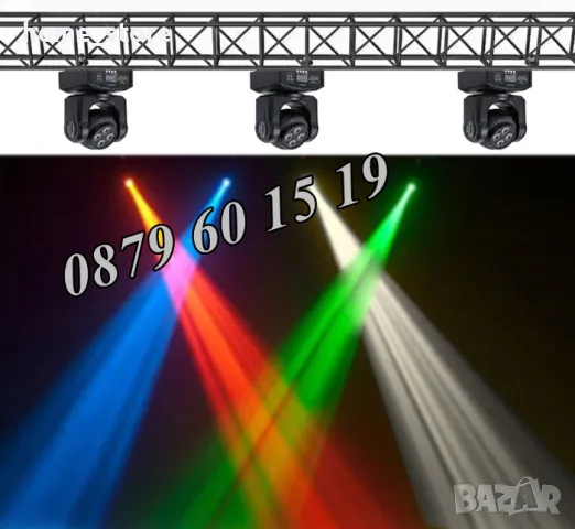 Дискотечен прожектор с 4 диода, прожектор Moving Head, сценично осветление, снимка 3 - Декорация за дома - 48460041