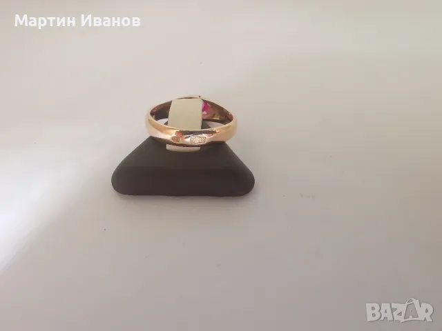 Златен руски пръстен с рубин , снимка 6 - Пръстени - 48329612