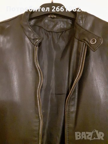 Мъжко черно кожено яке, снимка 2 - Якета - 32454021