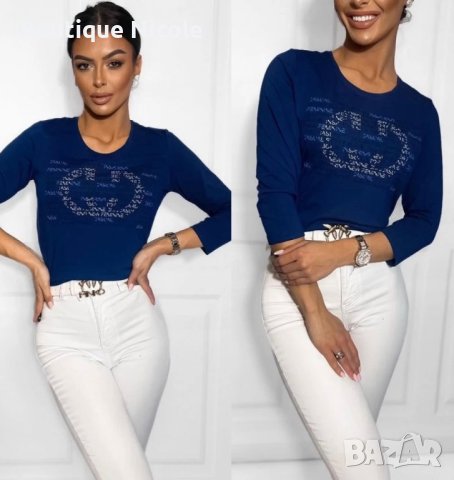 Дамска блуза в синьо , снимка 2 - Блузи с дълъг ръкав и пуловери - 43739302