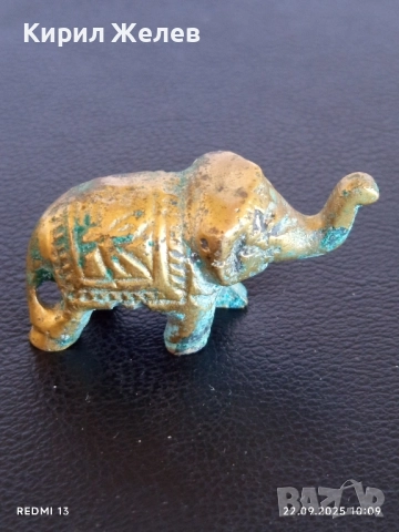 Старо бронзово слонче много красиво с орнаменти рядко за КОЛЕКЦИОНЕРИ 51055
