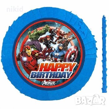 avengers герои голяма готова пинята + пръчка подарък за парти рожден ден