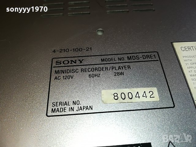 sony mds-dre1 minidisc recorder/player-made in japan 120v, снимка 17 - Ресийвъри, усилватели, смесителни пултове - 28293272