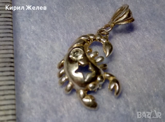 ЗОДИЯ СКОРПИОН ФИГУРАЛЕН СРЕБЪРЕН ПЕНДАНТ СРЕБРО 925 с ИСКРЯЩ ЦИРКОН 37741, снимка 5 - Колиета, медальони, синджири - 50510686