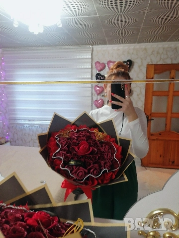 вечен букет с кутия за пръстен , снимка 4 - Подаръци за жени - 52977504