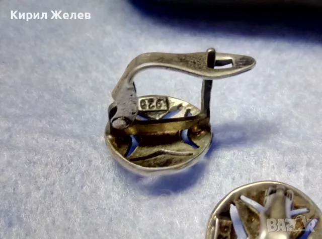 ШАРМАНТНИ МАРКАЗИТЕНИ СРЕБЪРНИ ОБЕЦИ АНГЛИЯ СРЕБРО 925 ЮВЕЛИРНА РЪЧНА ИЗРАБОТКА 48204, снимка 2 - Обеци - 50136096