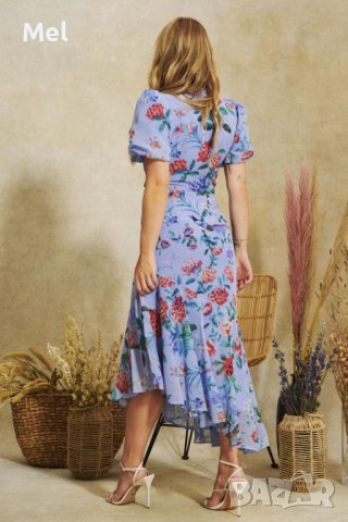 HOPE&IVY флорална рокля, нова, р-р XS, синя, , снимка 8 - Рокли - 43598287