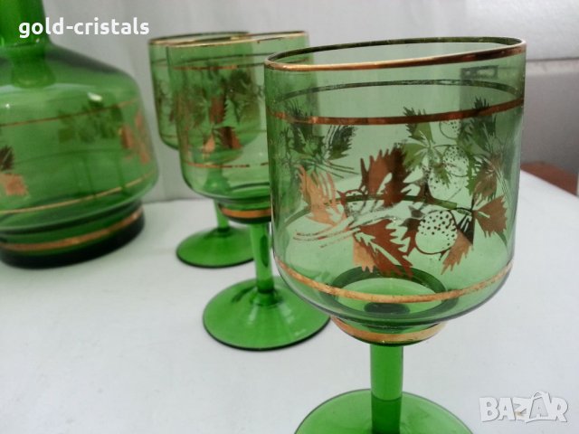 Стар сервиз цветно стъкло , снимка 6 - Антикварни и старинни предмети - 33551383