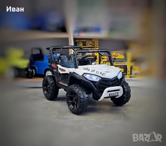 TОП ЦЕНА!НОВО!Акумулаторен джип Fast UTV WHITE с 12V батерия,дистанционно,USB