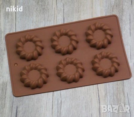 6 гевречета сладки бисквитки силиконов молд форма калъп за фондан шоколад гипс сапун и др, снимка 1 - Форми - 27771256