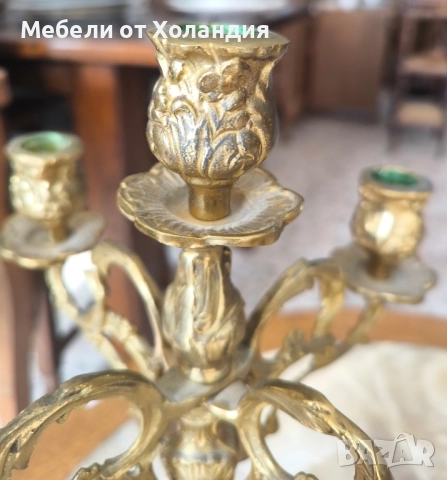 Бронзови свещници за 5 свещи, снимка 7 - Антикварни и старинни предмети - 52390028