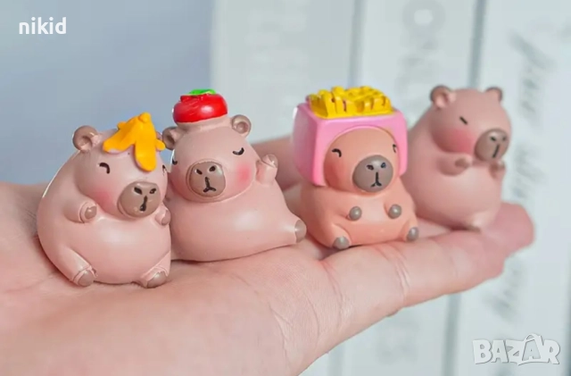 4 бр 3D Капибара Capybara силиконов молд форма калъп гипс кубчета гипсови фигурки с имена свещ смола, снимка 2 - Форми - 51947323