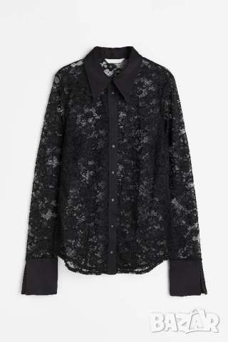 Черна дантелена риза Н&М ХS размер