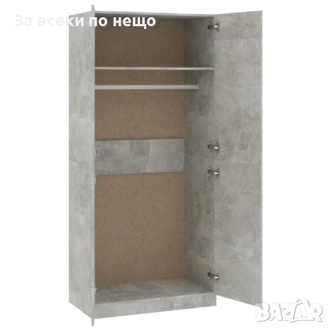 Гардероб, бетонно сив, 90x52x200 см, ПДЧ Код P1160