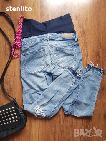 Накъсани дънки за бременни H&M Мama Skinny High Rib р-р 36, снимка 1