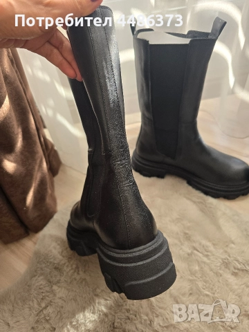 български боти от естествена кожа, снимка 5 - Дамски боти - 52923900