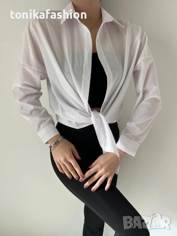 Бяла риза овърсайз модел , снимка 3 - Ризи - 51682459
