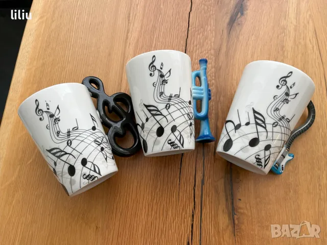 Чаши с дръжки във формата на музикални инструменти, снимка 1