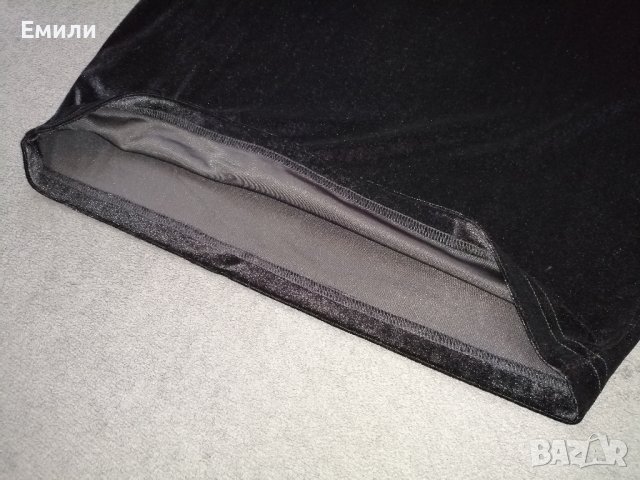 Нова къса дамска еластична кадифена рокля в черен цвят р-р S, M, L, снимка 15 - Рокли - 43931544