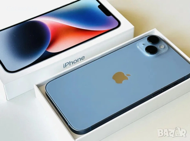 iPhone 14 Blue, 128gb-гаранция, комплект и аксесоари