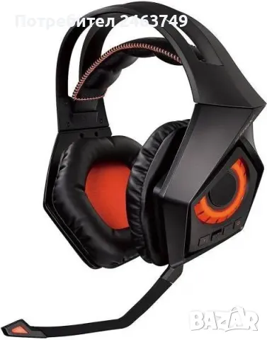 Безжични геймърски слушалки ASUS ROG Strix, черен/оранжев - ASUS-HEAD-STRIX-Wireless