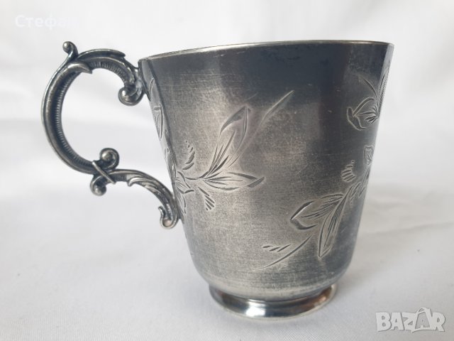 Гравирана посребрена чаша, снимка 3 - Антикварни и старинни предмети - 39655567