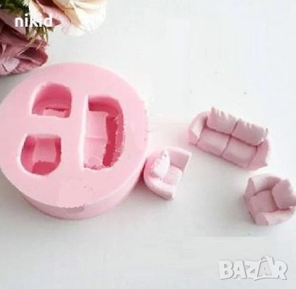 3D Диван дивани фотьойл мебели силиконов молд форма фондан гипс декор украса