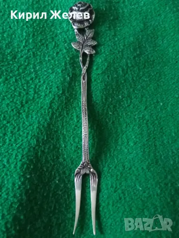 СТАРА НЕМСКА АЖУРНА КОЛЕКЦИОНЕРСКА ДЕСЕРТНА СРЕБЪРНА ВИЛИЧКА СРЕБРО 800 ПРОБА 42984, снимка 14 - Колекции - 44375635