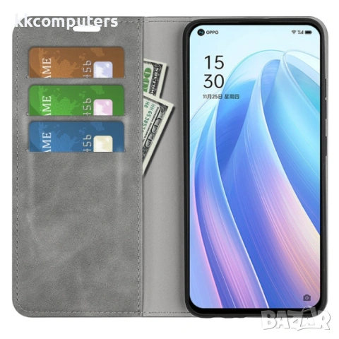 OPPO Reno7 SE 5G Retro-skin Magnetic Кожен Калъф и Протектор, снимка 4 - Калъфи, кейсове - 53074397