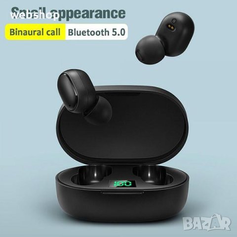 Е6S TWS безжични слушалки MiPods, Bluetooth 5.0, BLACK, Mini Charging Case, HI-Fi, снимка 4 - Слушалки, hands-free - 42930215