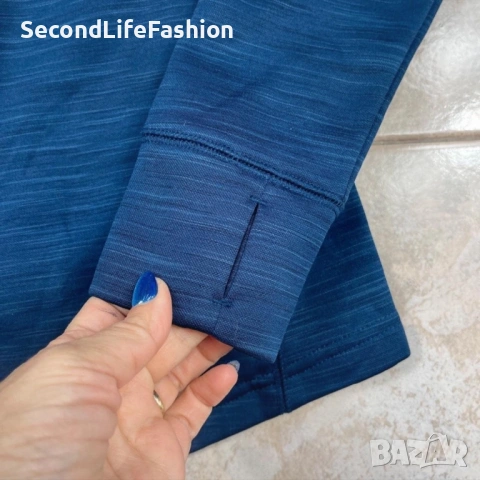 Дамска спортна блуза Majestic с 1/4 цип тъмносиньо размер S, снимка 5 - Блузи с дълъг ръкав и пуловери - 53155677