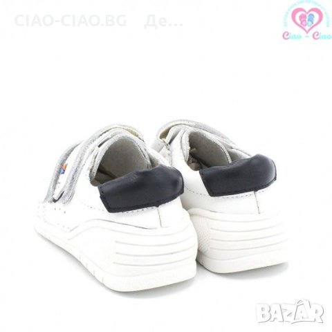 №19-№24, Бебешки обувки за момче BUBBLE KIDS, бели със син акцент, снимка 8 - Бебешки обувки - 32391969