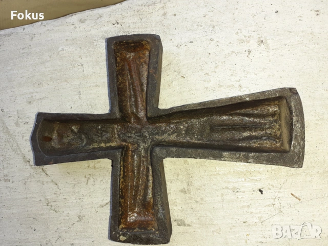 Стар кръст разпятие лят чугун, снимка 7 - Антикварни и старинни предмети - 53394692