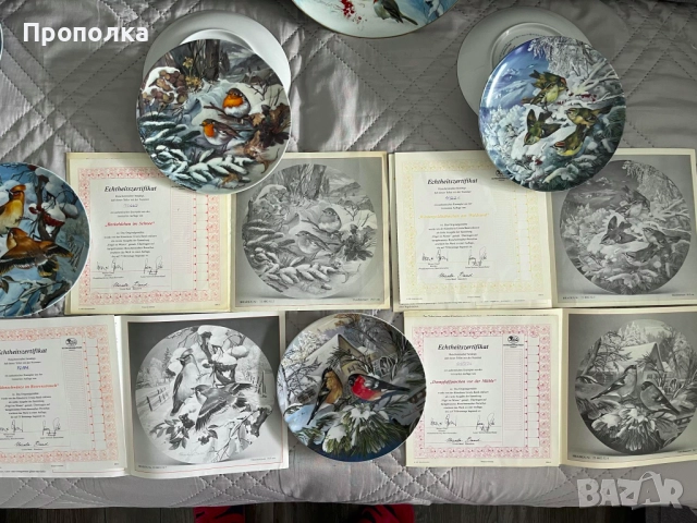 Изумителна селекция чинии за стена "Зимна приказка на птиците", снимка 4 - Други - 51990804