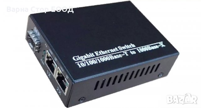 Гигабитов Медия Конвертор с 1 брой СФП слот и 2 Лан порта,Gigabit Media Converter 1 SFP to 2 RJ45, снимка 3 - Мрежови адаптери - 34878529