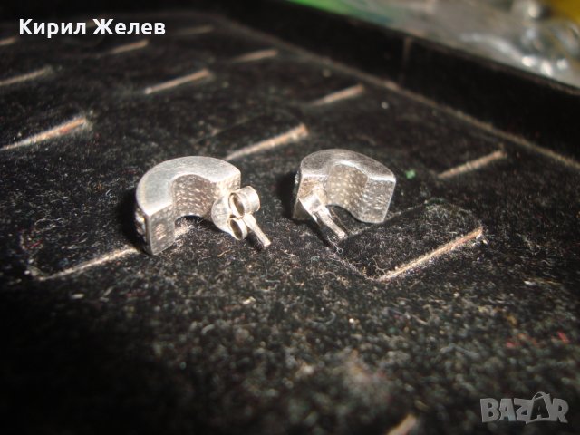 КРАСИВИ ВИНТИДЖ СРЕБЪРНИ ОБЕЦИ с ЦИРКОН и МАРКАЗИТ 925 СРЕБРО 20532, снимка 7 - Обеци - 32991397